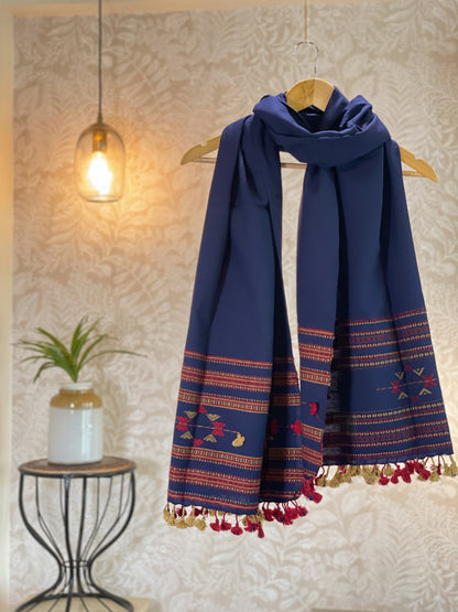 DARK BLUE BHUJODI STOLE