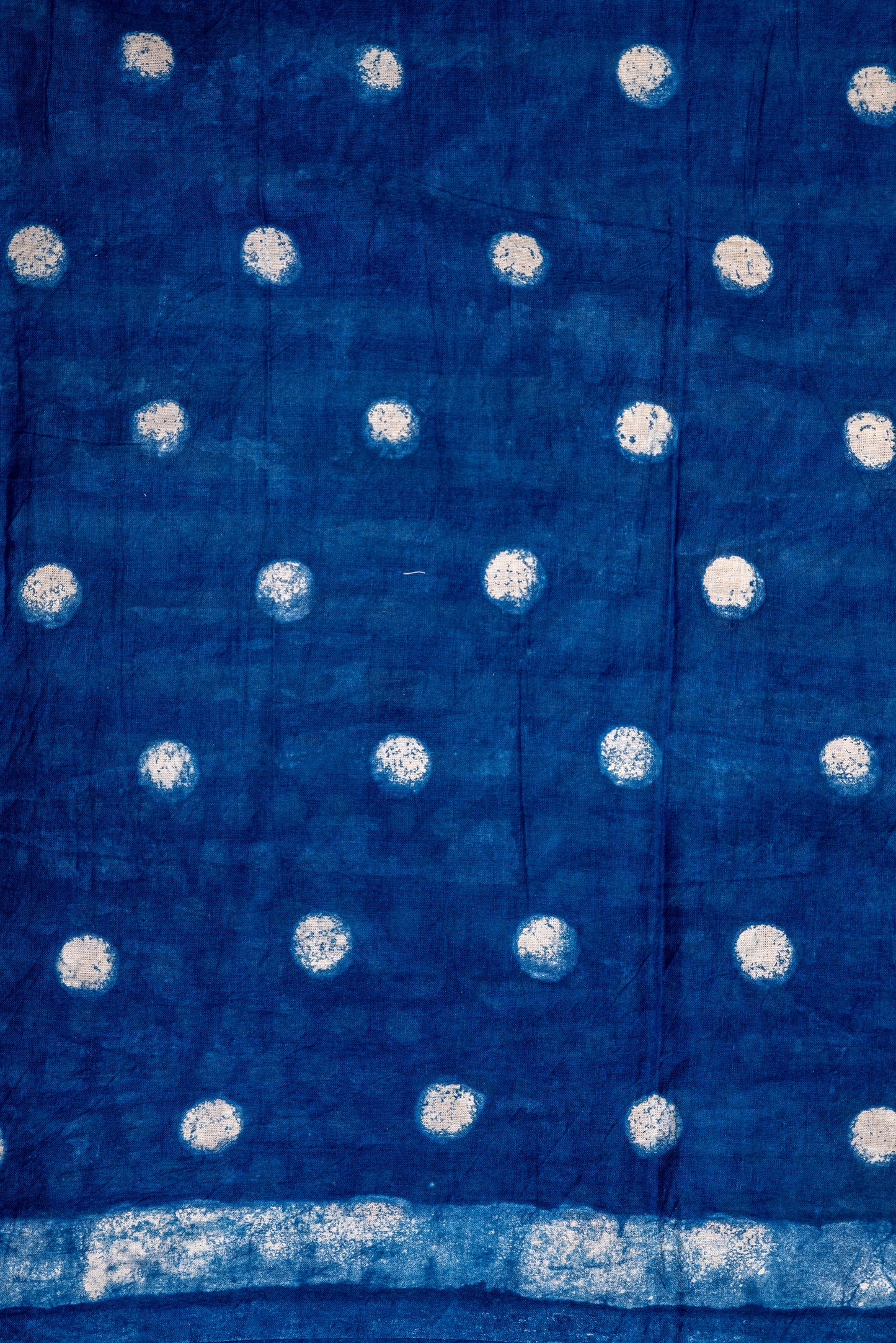 INDIGO GEOMETRICAL BLOCK PRINT COTTON SARI