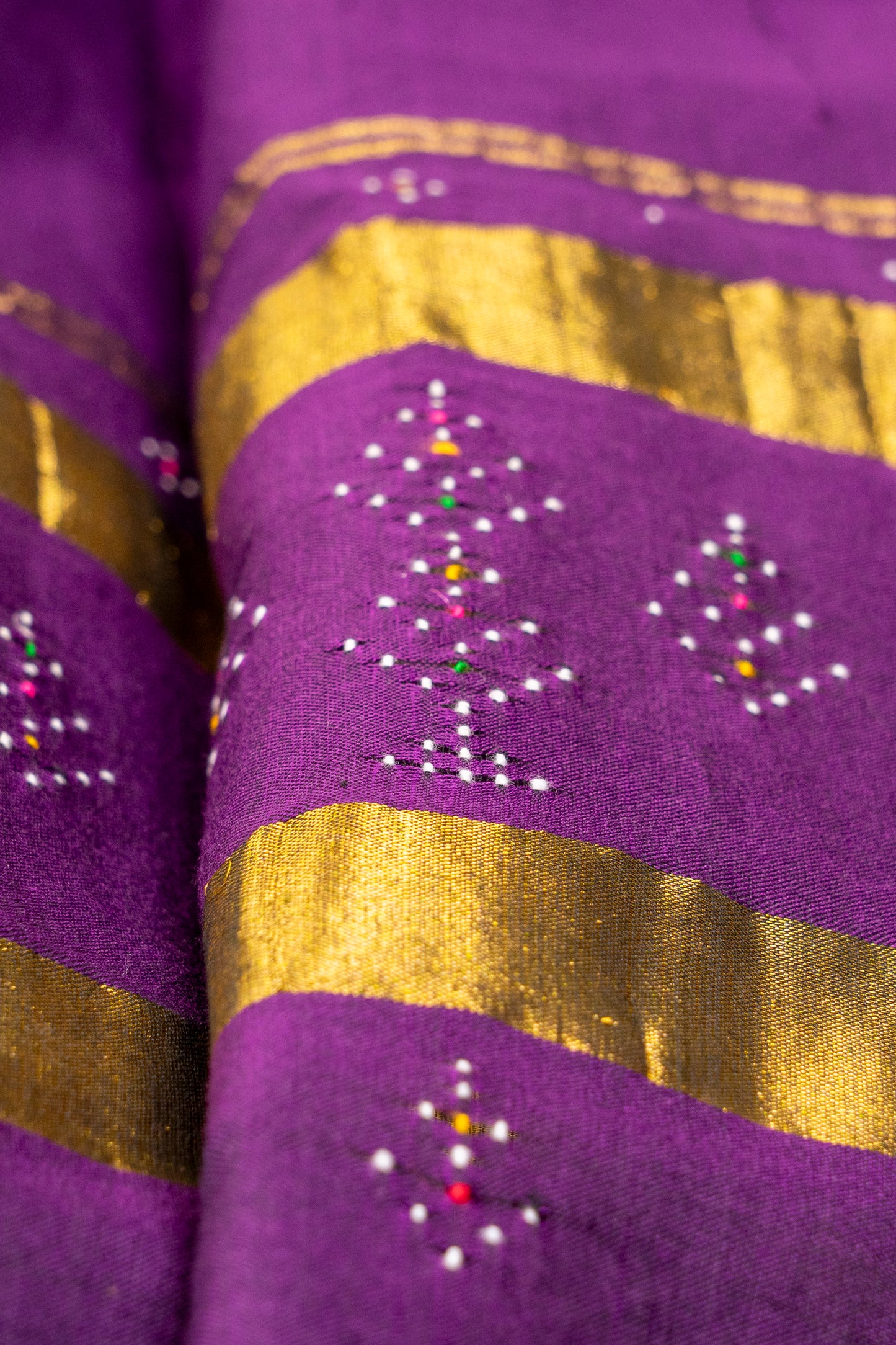 PURPLE GOLDEN TANGALIYA COTTON DUPATTA