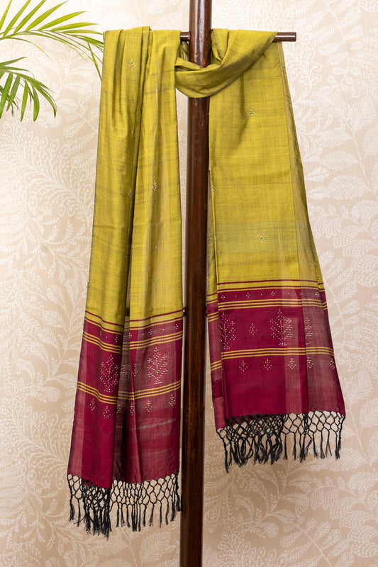 GREEN CHERRY TANGALIYA COTTON DUPATTA