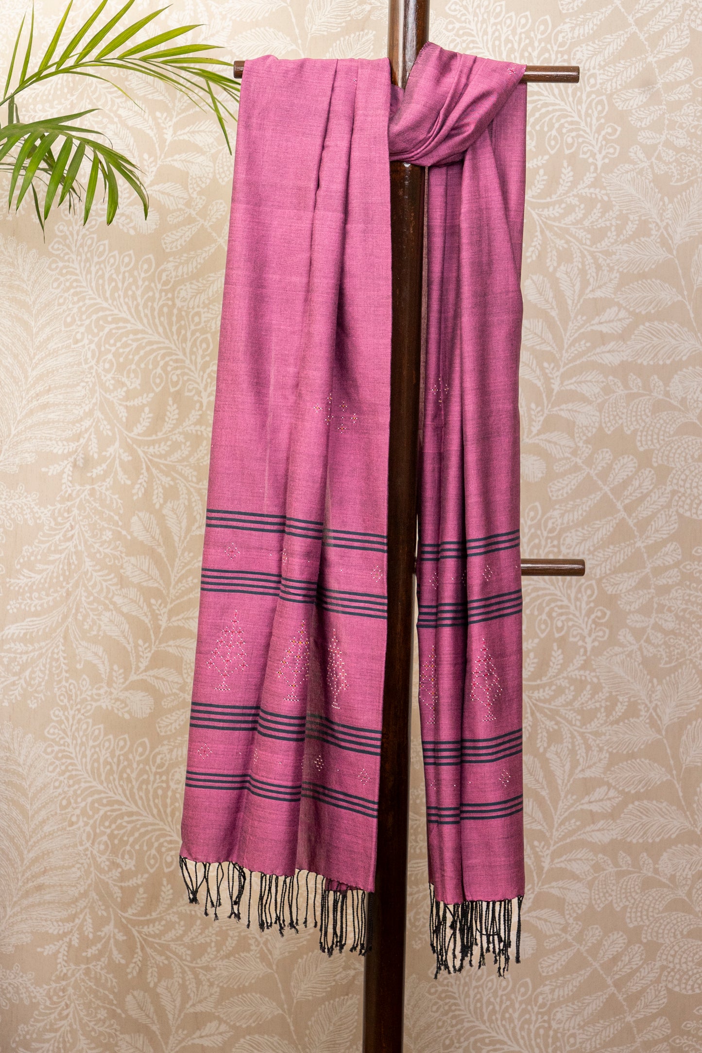 DARK MAUVE TANGALIYA COTTON DUPATTA