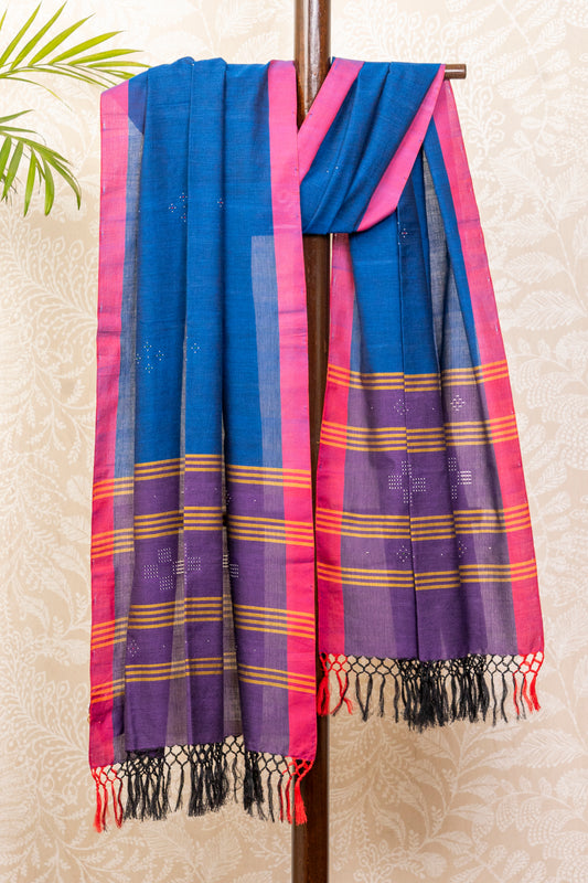 PURPLE-BLUE TANGALIYA COTTON DUPATTA